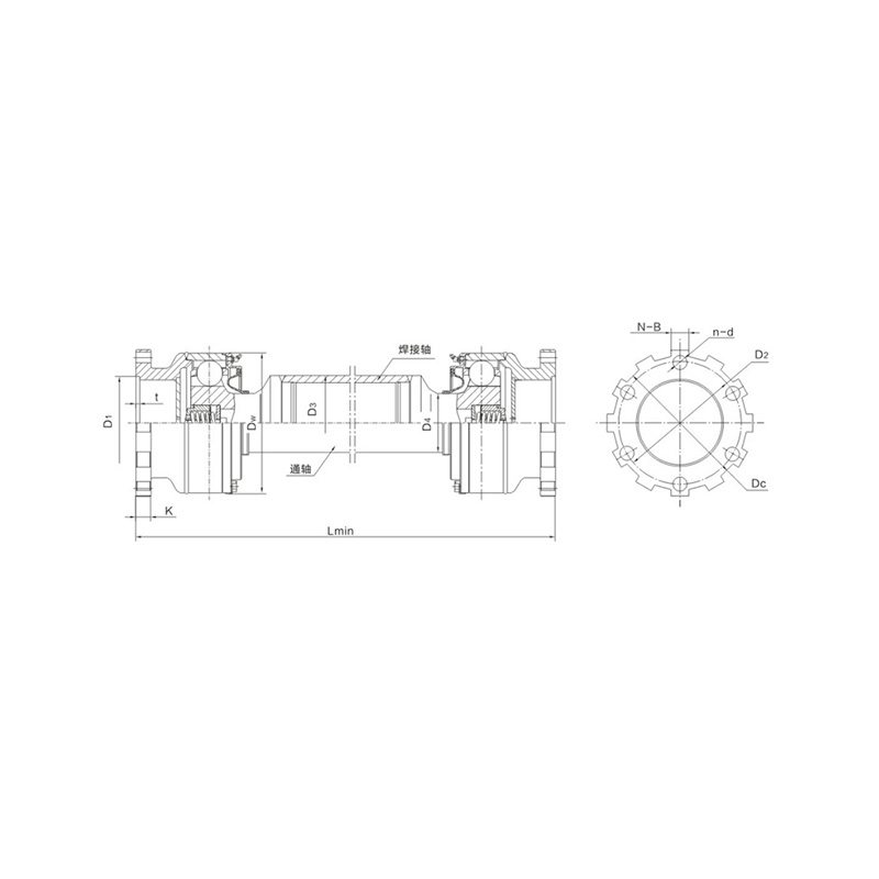 RSK-BHJE Ball cage constant velocity universal joint straight groove type na may flange hub para sa Metallurgy Industry